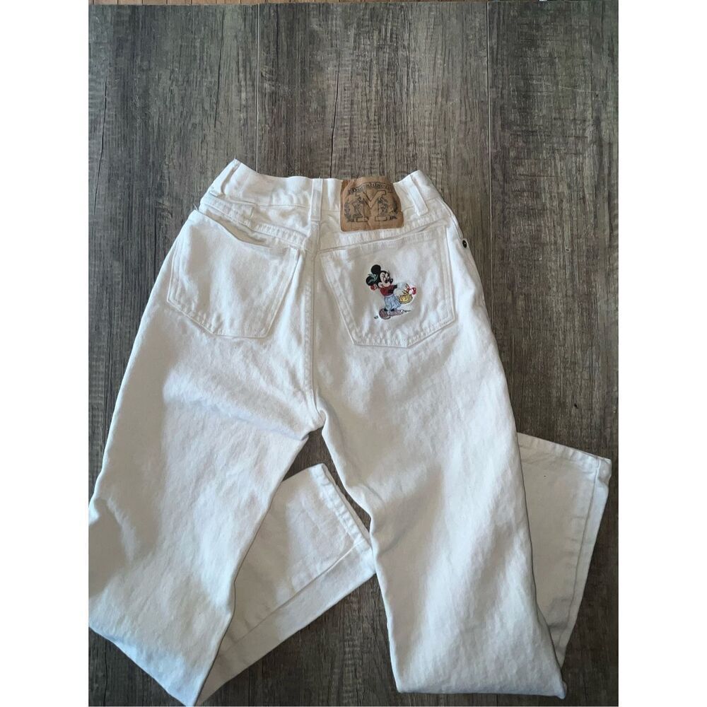 Vintage Disney Minnie Mouse Donaldson White Embroidered Jeans Size XS/ 0